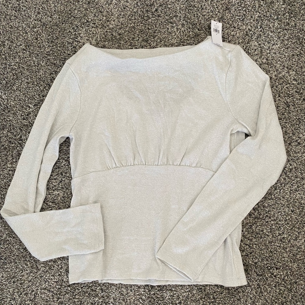 Banana Republic NWT Elegant White sparkly Women's Top sz Small